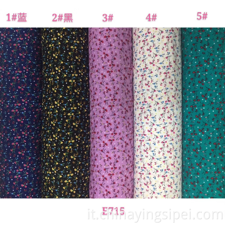 ISP Textlie Challis 45S*45S Textile Spun 100% Rayon Stamped Fabric Digital Printing Produttore